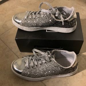 Shiny silver shoes